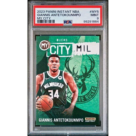 Giannis Antetokounmpo 2023 Panini MyCity NBA #MY-5 Basketball Card PSA 9 Mint - Picture 1 of 2